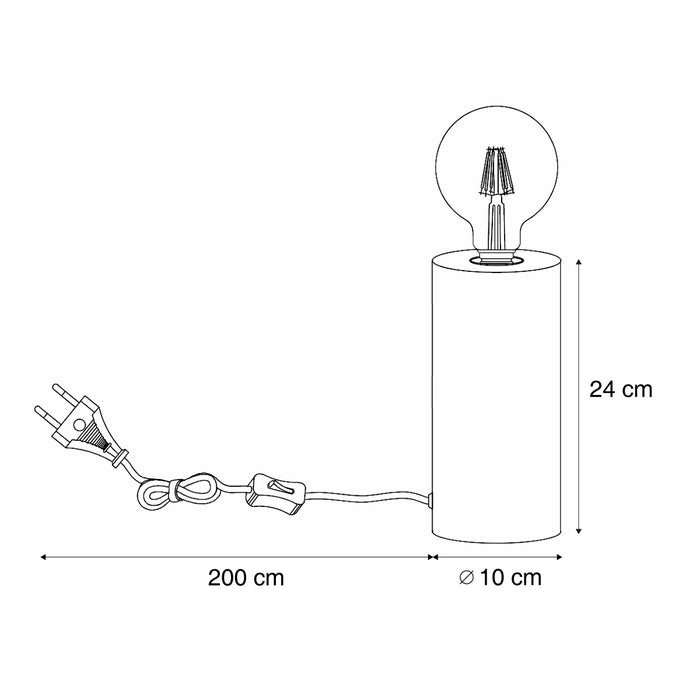 QAZQA Moderne tafellamp messing 24cm - Cylinder