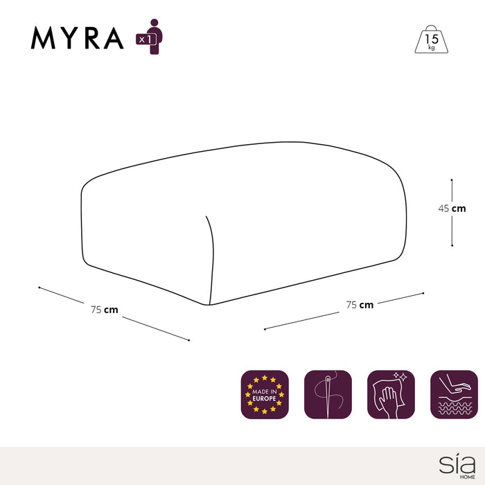 Olijfgroene geweven poef