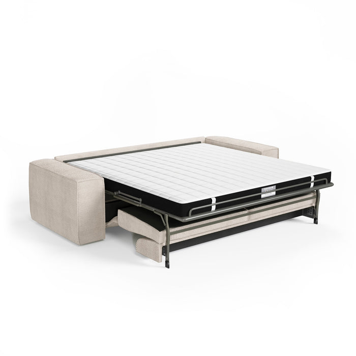 Express slaapbank dunlopillo crème ribfluweel 140cm