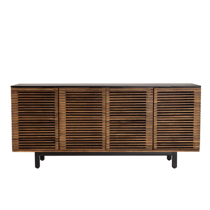 ALIX - Buffet en bois de manguier 4 portes ajourées