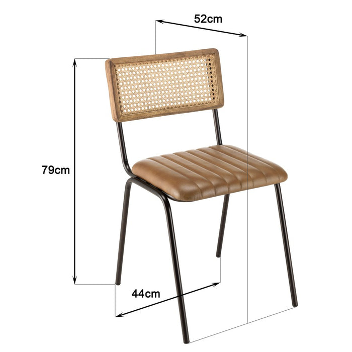 Macabane Set van 2 eetkamerstoelen Marcello leer