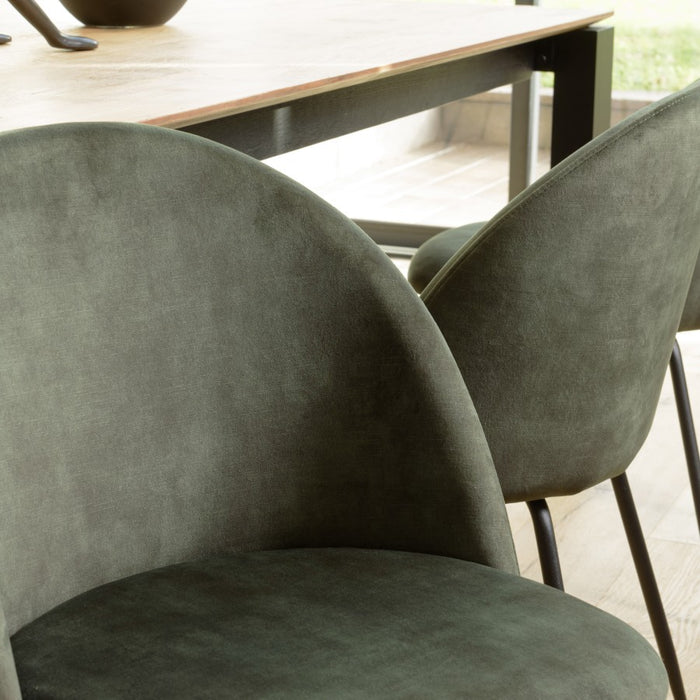 Macabane Set van 2 eetkamerstoelen Augustin velvet