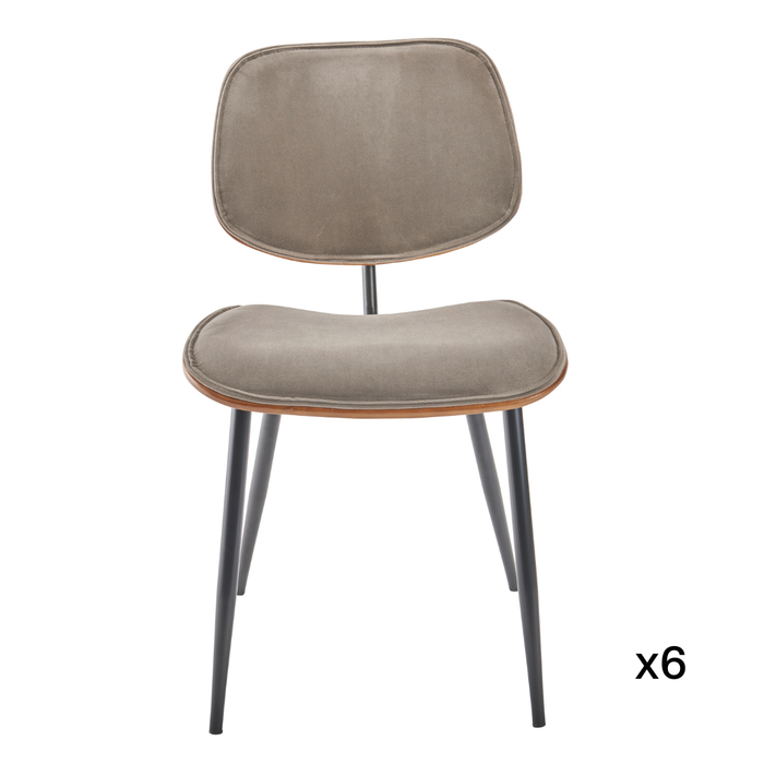 Signature - Eetkamerstoelen Olympia - Set van 6 - Lichtgrijs