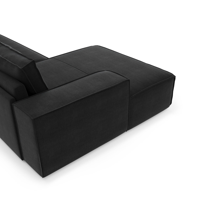 Hoekbanken links JOAN 5 personen Fluweel Donker antraciet