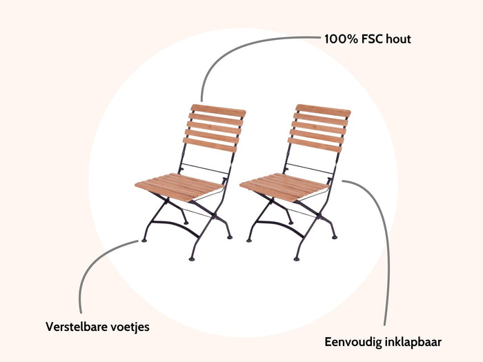 Inklapbare tuinstoel Toscana - 2 stuks