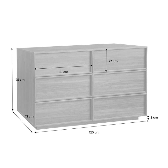 sweeek - Opbergkast houtlook 6 laden