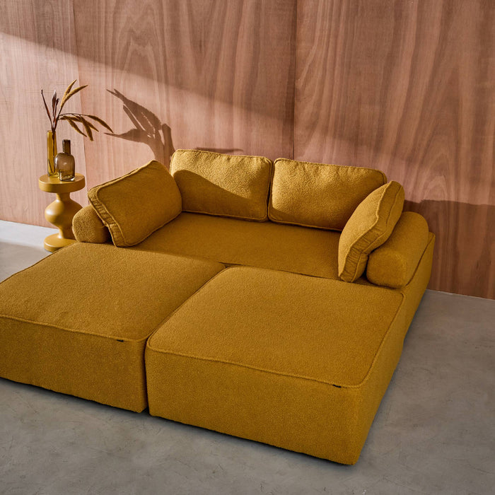 sweeek - Set van fauteuils voor modulaire bank 4 zitplaatsen bouclé