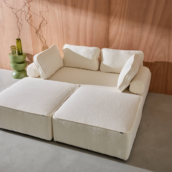 sweeek - Set van fauteuils voor modulaire bank 4 zitplaatsen bouclé