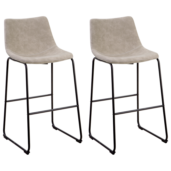 Beliani - FRANKS - Barkruk - Beige - Polyester