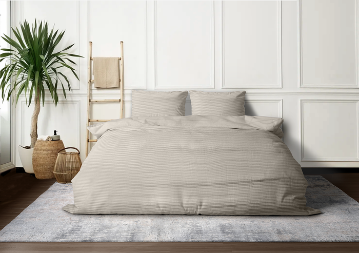 Eleganzzz Dekbedovertrek Micropercal Serenity Flow - sandy beige