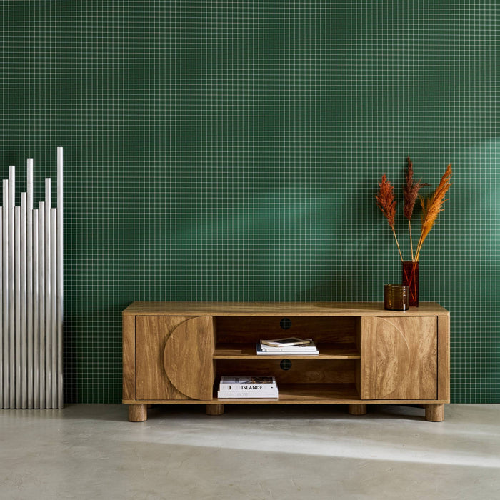 sweeek - Exotisch TV-meubel effect mangohout 2 deuren
