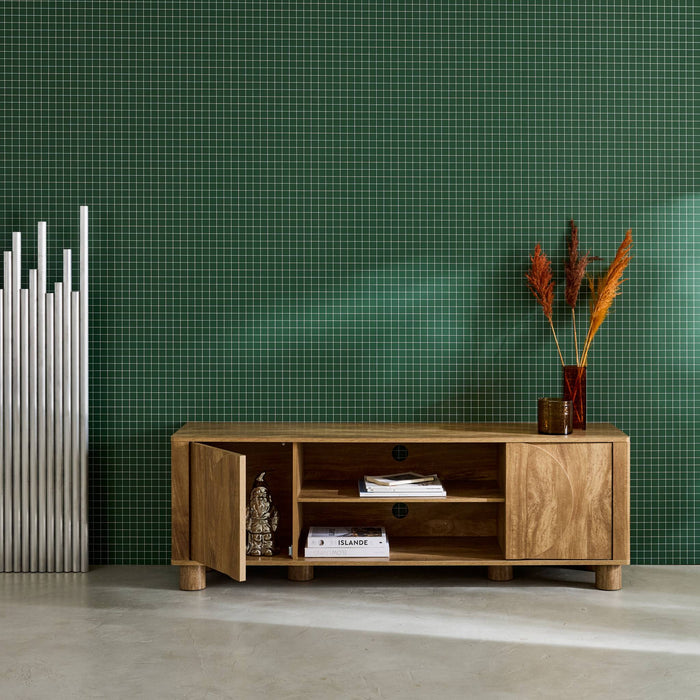 sweeek - Exotisch TV-meubel effect mangohout 2 deuren