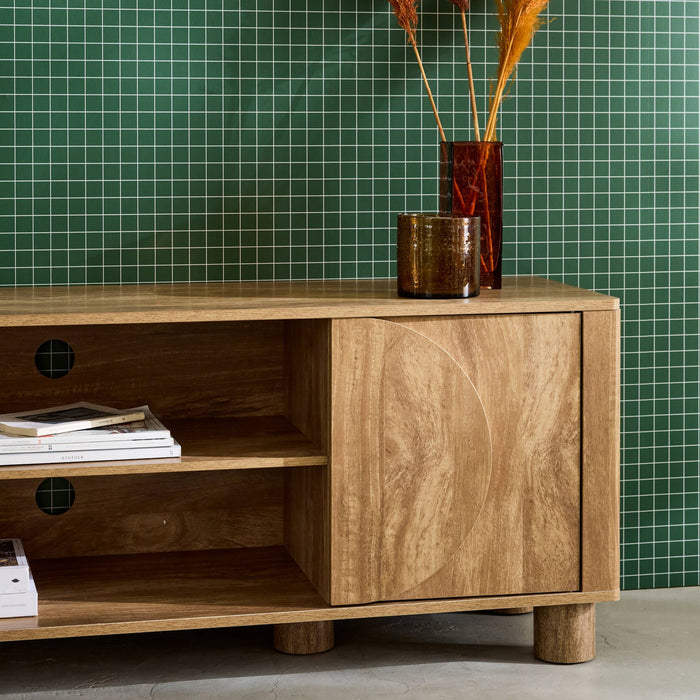 sweeek - Exotisch TV-meubel effect mangohout 2 deuren