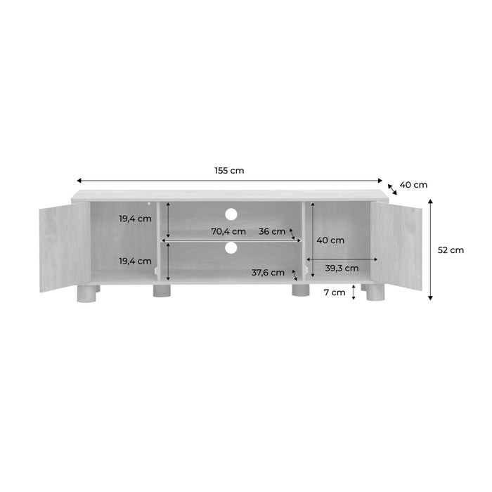 sweeek - Exotisch TV-meubel effect mangohout 2 deuren