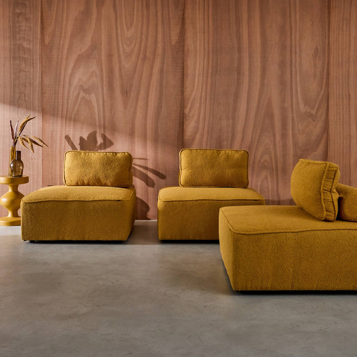 sweeek - Fauteuils boucléstof 1 zitplaats (set van 3)