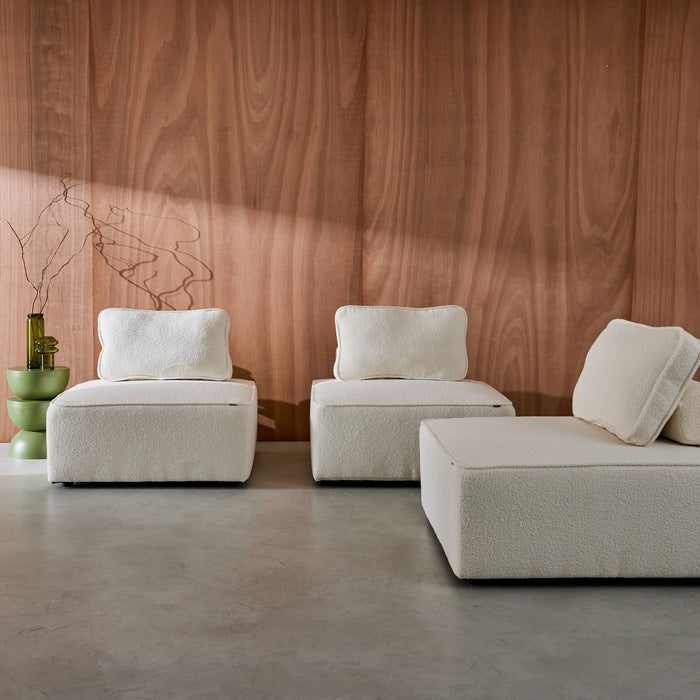 sweeek - Fauteuils boucléstof 1 zitplaats (set van 3)