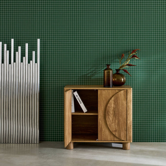 sweeek - Exotisch dressoir met houteffect van mangohout 2 deuren 80 cm