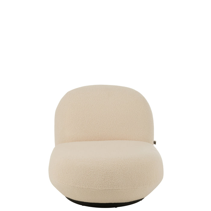 J-Line loungestoel Sneeuw populieren - hout|schuim - wit|zwa