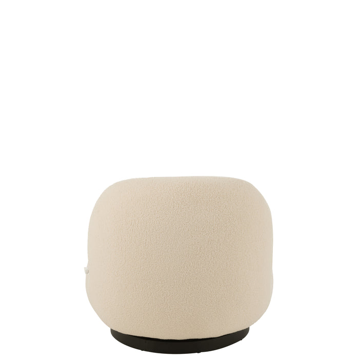 J-Line loungestoel Sneeuw populieren - hout|schuim - wit|zwa