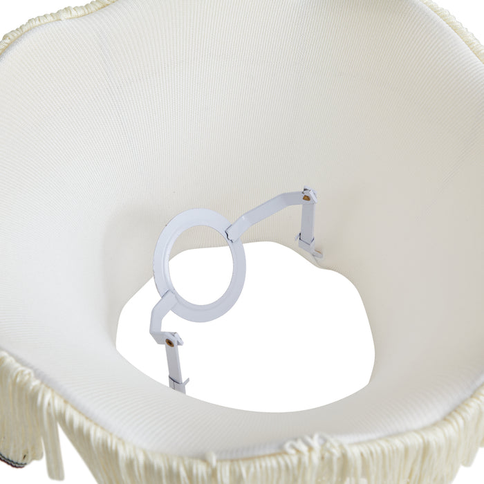 QAZQA Stoffen lampenkap beige met witte binnenkant 31,5|15|14 -