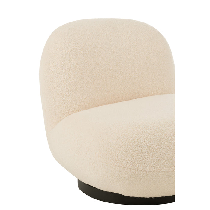 J-Line loungestoel Sneeuw populieren - hout|schuim - wit|zwa