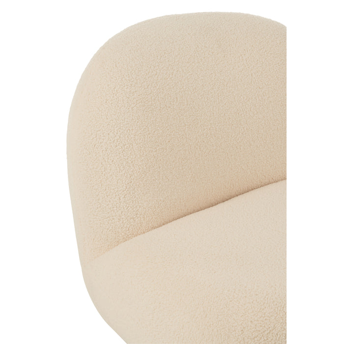 J-Line loungestoel Sneeuw populieren - hout|schuim - wit|zwa