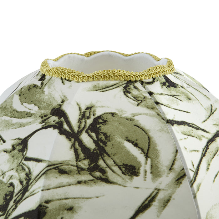 QAZQA Stoffen lampenkap blad dessin met witte binnenkant 45|15|21,5 -