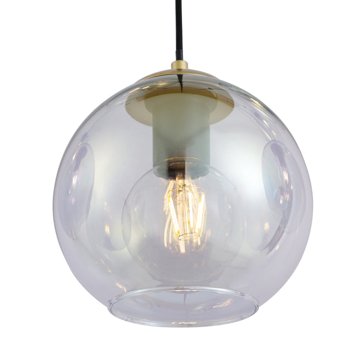 QAZQA Art Deco hanglamp goud met regenboog glas 7-lichts - Sandra