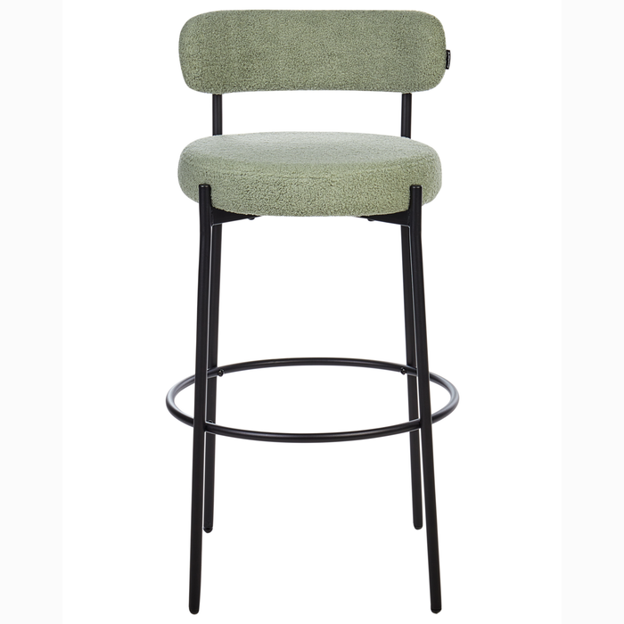 Beliani - ALLISON - Barkruk set van 2 - Lichtgroen - Bouclé