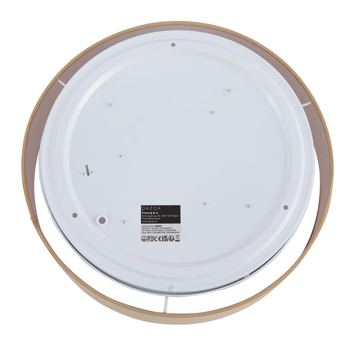 QAZQA Smart plafondlamp beige 35cm incl. LED en afstandsbediening -