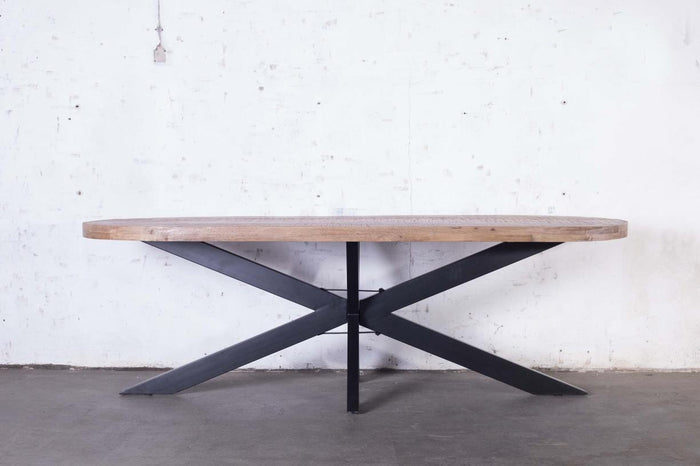 Giga Meubel - Eettafel Ovaal - 200cm - Mangohout - Tafel Barn