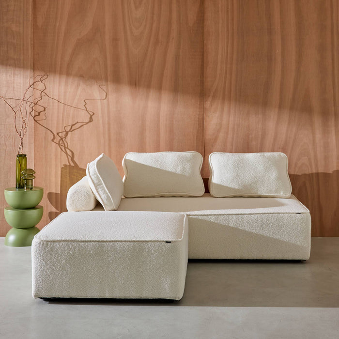 sweeek - Set van fauteuils voor modulaire bank 3 zitplaatsen bouclé