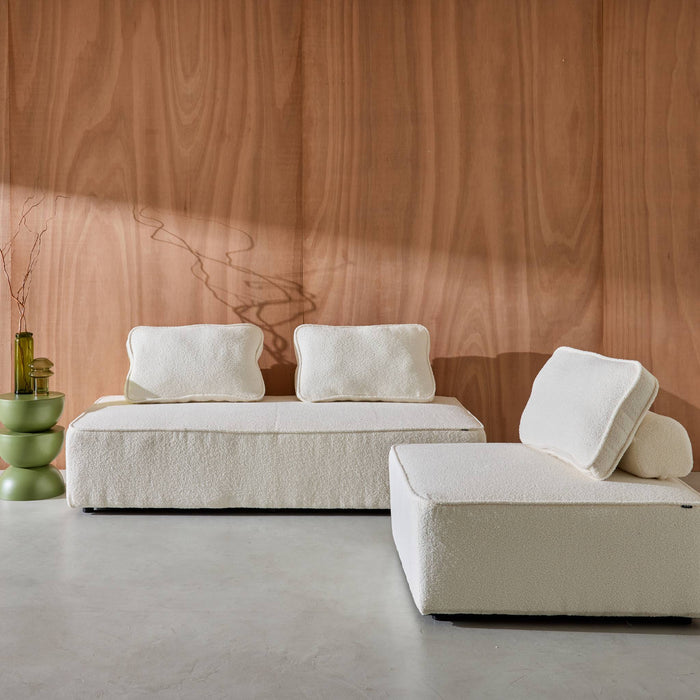 sweeek - Set van fauteuils voor modulaire bank 3 zitplaatsen bouclé