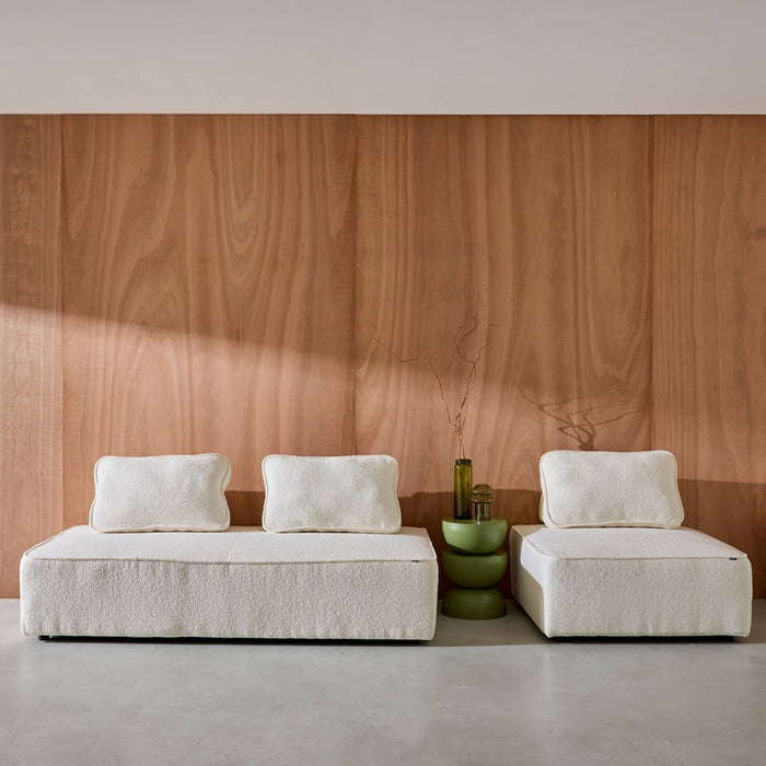 sweeek - Set van fauteuils voor modulaire bank 3 zitplaatsen bouclé