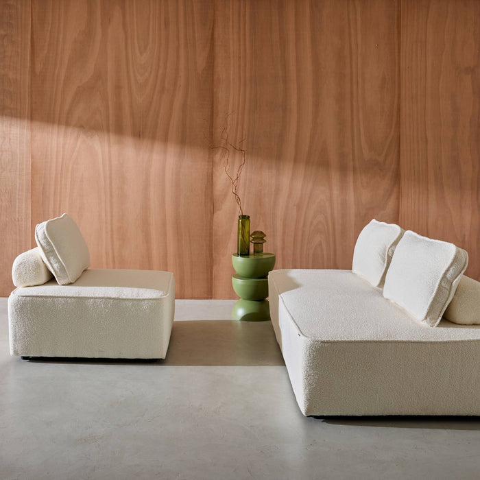 sweeek - Set van fauteuils voor modulaire bank 3 zitplaatsen bouclé