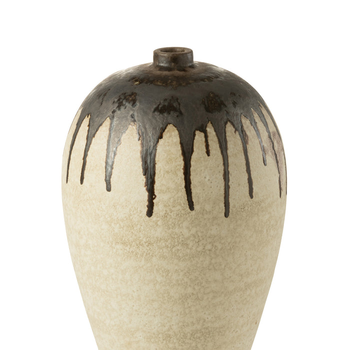 J-Line vaas Lombok - keramiek - beige|bruin - small - 56 cm hoog