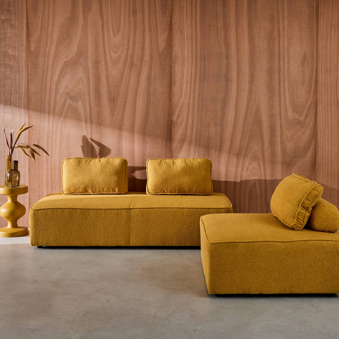 sweeek - Set van fauteuils voor modulaire bank 3 zitplaatsen bouclé