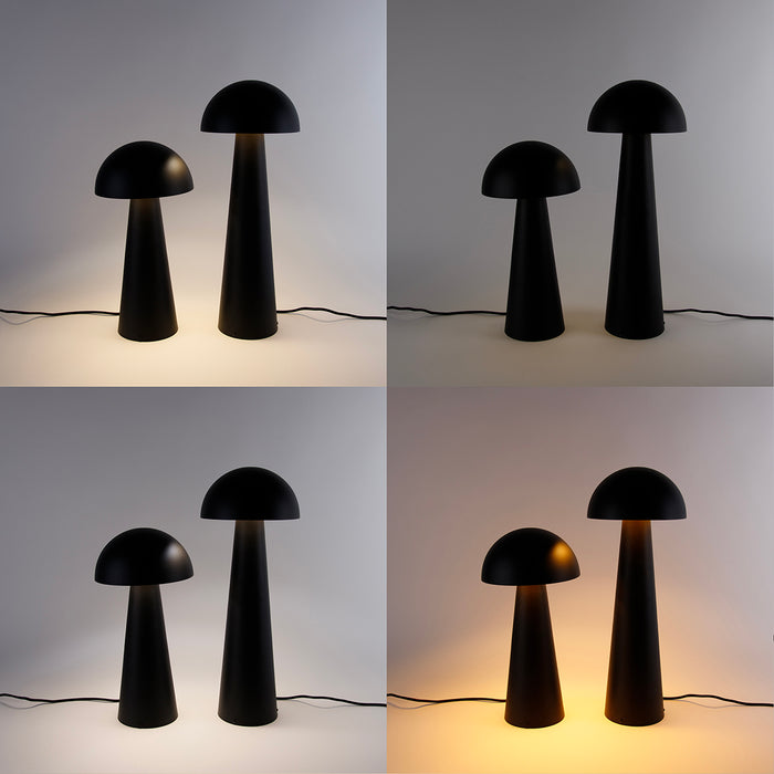 QAZQA Set van 2 smart buiten vloerlampen zwart 50cm en 65cm incl.