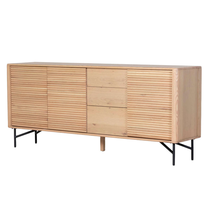 DÉJA Living - Dressoir Eikenhout|Metaal - Naturel - 200x45x86cm - Inès