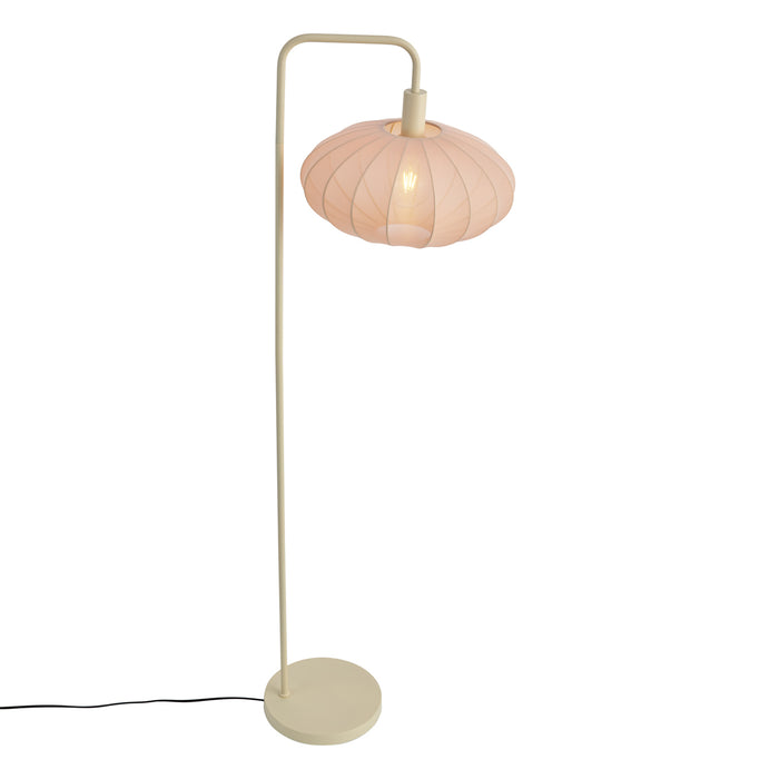 QAZQA Japandi vloerlamp beige met stoffen crème kap - Bida