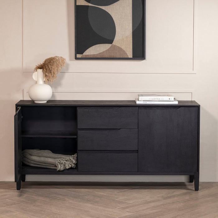 Giga Meubel - Dressoir Zwart - 150x38x70cm - Mangohout