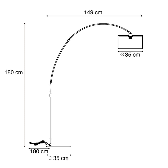 QAZQA Moderne booglamp beige met teddy kap - Vinossa