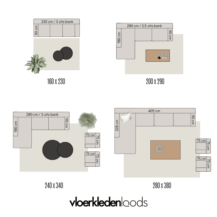 Interieur05 Wollen vloerkleed Lecco wit|beige - 160 x 230 cm