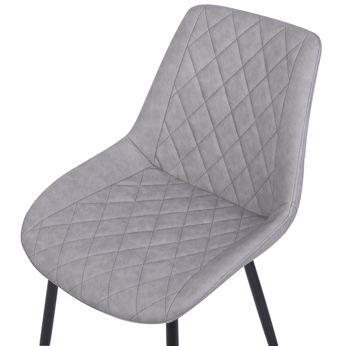 Beliani - MARIBEL - Eetkamerstoel - Lichtgrijs - Kunstleer