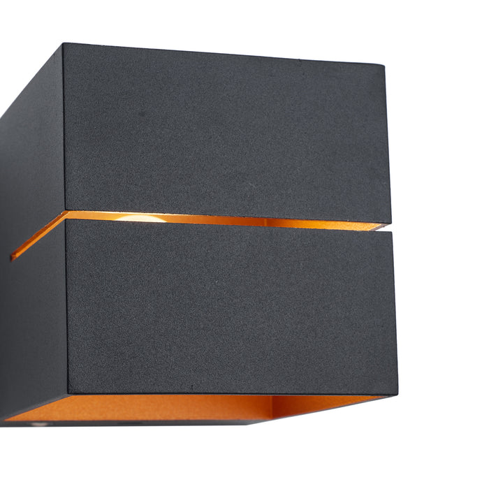 QAZQA Moderne wandlamp zwart met gouden binnenkant incl. LED en touch