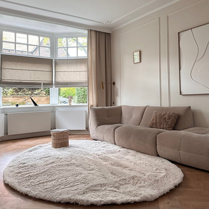 Hoogpolig Organisch vloerkleed Furr Stone beige - Interieur05