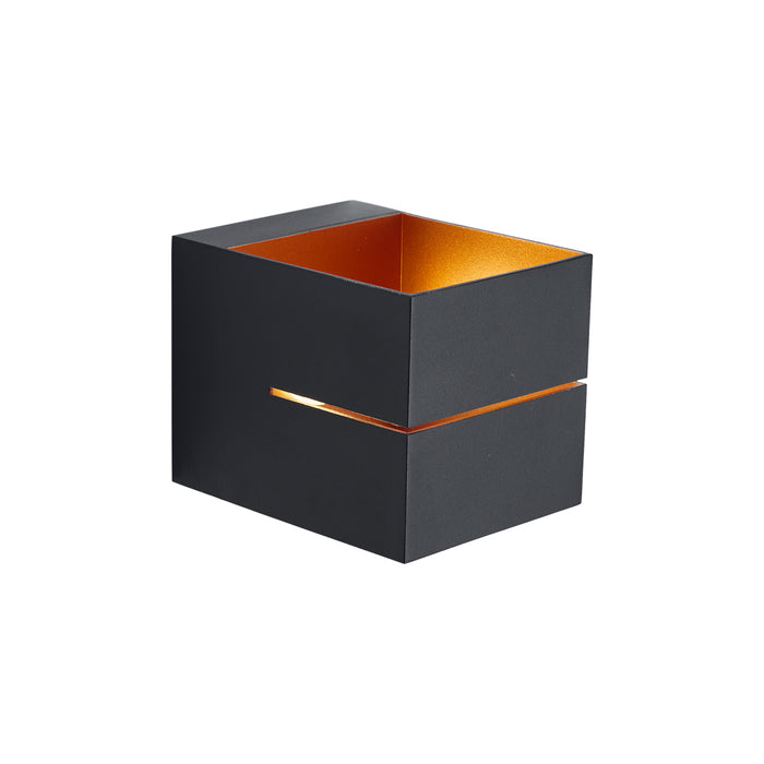 QAZQA Moderne wandlamp zwart met gouden binnenkant incl. LED en touch