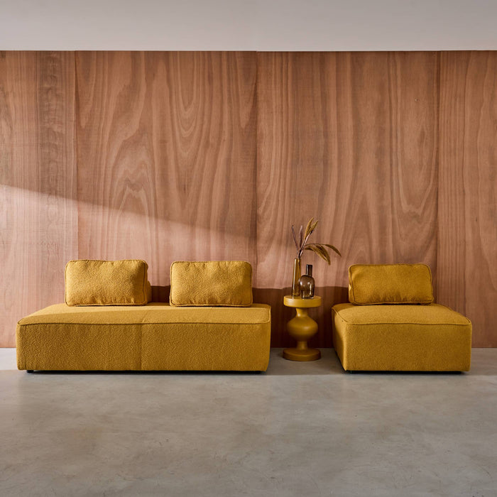 sweeek - Set van fauteuils voor modulaire bank 3 zitplaatsen bouclé