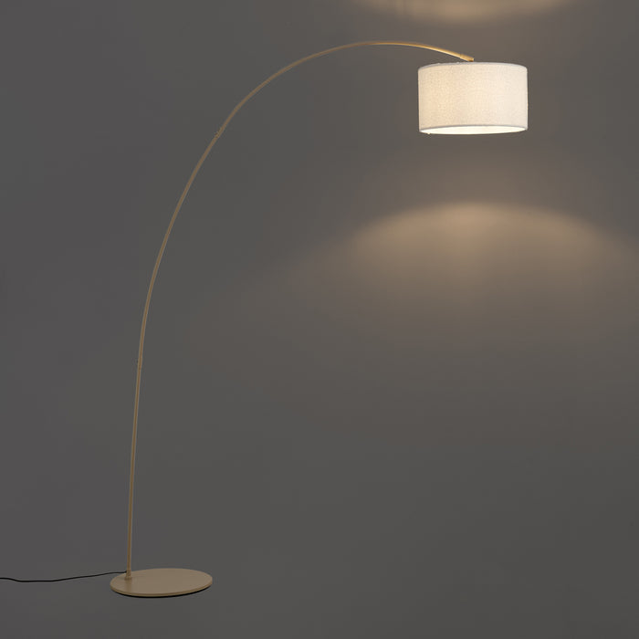 QAZQA Moderne booglamp beige met teddy kap - Vinossa