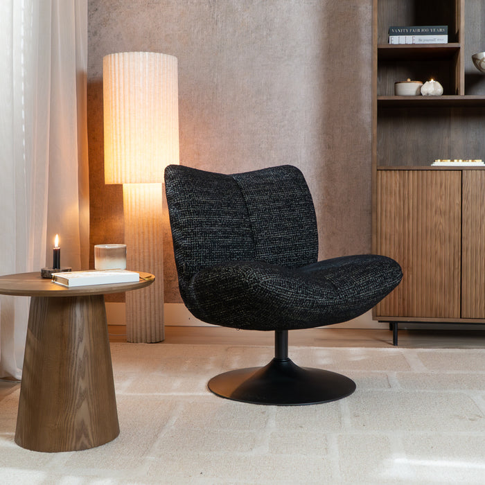 Bronx71 Draaifauteuil Moira gemêleerde stof zwart